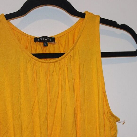 1. State Yellow Sleeveless Round Neck Tank Tops Women's Size M - Picture 3 of 9